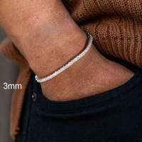Pulsera de tenis de moissanita de 2mm, 3mm, 4mm, 5mm, 6.5mm, plata S925, color D, VVS, chapada en oro de 18k, estilo hip hop, unisex