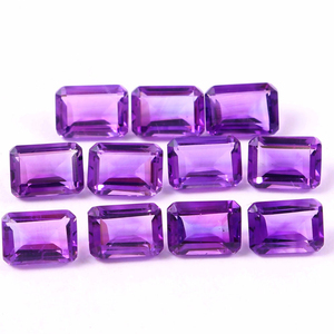 Pierres précieuses améthyste violette 100% naturelle, taille émeraude, rectangulaires, en vrac, pour la création de bijoux, en provenance d'Inde, vente en gros, sur mesure, nouvelle arrivée - Product Image 1