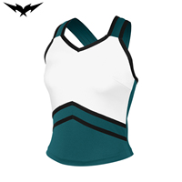 Vente en gros de chemises à manches longues pour adultes Bigetron Sports, hauts de cheerleaders, costumes, uniformes de cheerleading personnalisés avec bordure dorée