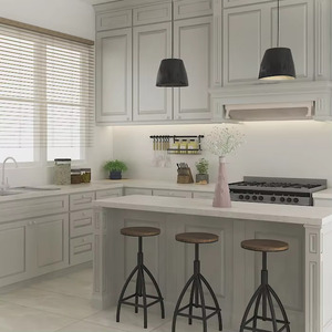 Muebles de Cocina Modernos Minimalistas de Madera Maciza con Acabado Brillante y Bisagras para Apartamento, Comedor, con 4 Años de Garantía - Product Image 3