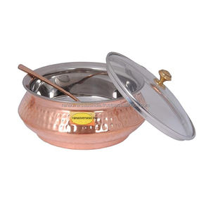 Handi de acero y cobre más vendido con tapa y cuchara Ideal para uso doméstico y en restaurantes disponible en múltiples diseños y tamaños - Product Image 2