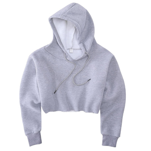 Custom Women Cropped Hoodie Pullover Fleece Sweatshirt Casual Gym Fitness Streetwear Long Sleeve Private Label Apparel Women - Product Image 1