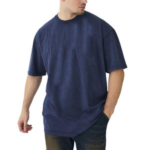 T-shirts confortables à séchage rapide, nouveau design, effet délavé à l'acide, 100% coton, T-shirts délavés à l'acide, nouveau design, T-shirt uni pour homme, effet délavé à l'acide - Product Image 5