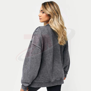 Women Acid Wash Sweatshirt Oversized Casual Fashion Pullover For Streetwear And Everyday Comfort Pullover Autumn Wear - Product Image 3