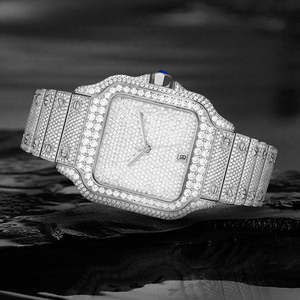 Reloj de Lujo Automático de Acero Inoxidable con Diamantes de Imitación VVS Moissanite, Estilo Hip Hop, que Pasa la Prueba del Diamante - Product Image 6