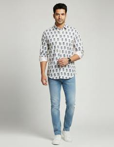 Chemise formelle pour homme à col rabattu, manches courtes, boutonnage simple, en coton 100% de haute qualité, imprimée à la main avec motifs batik rayés - Product Image 6