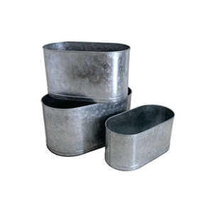 Jardinera Rústica de Metal Galvanizado, Maceta Ovalada Larga de Zinc para Ventana, Maceta para Flores, Contenedor Elevado para Jardín Interior y Exterior, para Suculentas - Product Image 6