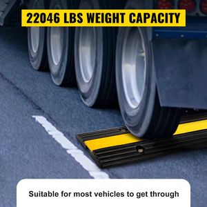 Set di 4 Rampe Protettive per Cavi in Gomma, Capacità di Carico 22046 Lbs, 1 Canale, per Copertura Cavi e Fili - Product Image 6