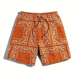 <b>Men's</b> High Quality Plus Size Shorts Breathable High Street Style Custom Logo Sublimation <b>Bandana</b> Print Solid Pattern Mid Knitted - Product Image 6