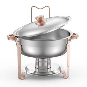 Recipiente para Calentar Comida Tipo Buffet de Acero Inoxidable con Acabado Dorado de Alta Capacidad, con Tapa, para Servicios de Catering, Hoteles, Eventos y Hogar - Product Image 6
