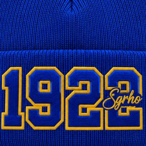 หมวกบีนนี่สีน้ำเงินรอยัลสำหรับผู้หญิง Sigma Gamma Rho ปักลายแบบกำหนดเอง ดีไซน์ปี 1922 หมวกไหมพรมอุ่นสำหรับฤดูหนาว หมวกแฟชั่นสำหรับชมรมนักศึกษากรีก - Product Image 5