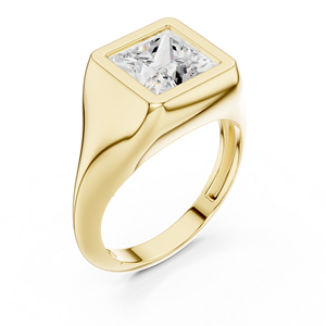 Anillos de Boda Clásicos con Bisel de Aries Jewel, Oro Sólido de 14K, Diamante Cultivado en Laboratorio IGI de Corte Princesa de 2 CT, Regalo de Aniversario - Product Image 2