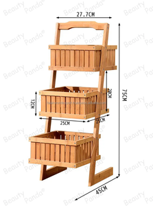 Panier à fruits en bois d'acacia-Bol à fruits à 3 niveaux pour comptoir de cuisine Fruteros Stockage de fruits et légumes par Falak World Export - Product Image 4