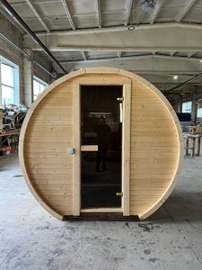 3-Person Nordic Spruce Barrel <b>Sauna</b> - 89" Diameter - Product Image 1