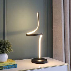 22\" Modern <b>LED</b> Apollo Spiral Curved <b>Tube</b> Table Lamp Stylish Contemporary Design - Product Image 4
