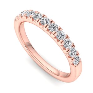 Anillo de compromiso de tres piedras de diamantes con certificación IGI en oro rosa, oro blanco y oro amarillo para mujer. - Product Image 1