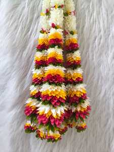 Guirlande en tissu de jasmin colorée faite à la main pour mariage, fête et décoration intérieure |   Décor festif indien/pakistanaise écologique à suspendre - Product Image 5