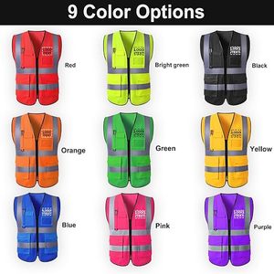 Gilet de sécurité réfléchissant haute visibilité en coton pour hommes, combinaison de travail pour ouvriers du bâtiment, vêtements de travail à rayures, plusieurs poches - Product Image 2