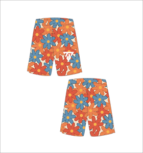 Pantalones cortos con estampado floral para hombre, cintura media, cierre elástico, pantalones cortos informales con logotipo frontal - Product Image 1