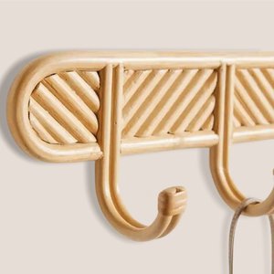 Handmade Rattan Wall <b>Hook</b> Rack Natural Woven Coat Hat Bag Holder Wall Mounted Organizer for Entryway Bedroom Decor - Product Image 6