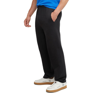 Pantalon de jogging décontracté pour homme en coton noir, taille élastique, poches latérales, respirant, poids moyen, idéal pour l'automne - Product Image 2