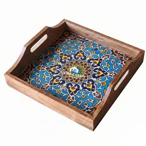 Assiette à dessert moderne de luxe en bois massif, plateau rond écologique pour les fêtes, idéal pour servir des fruits secs et du café - Product Image 2