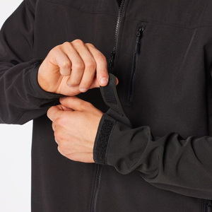 Chaqueta de Forro Polar para Hombre, Cuello Alto, Cortavientos, Informal, Otoñal, Poliéster, Corte Regular, Color Negro Sólido - Product Image 6