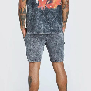 men <b>acid</b> washed summer sets for men <b>drop</b> shoulder high quality custom summer sets - Product Image 6