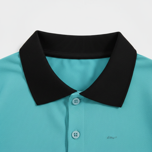 Polo en coton respirant pour homme, couleur unie, décontracté, manches courtes, broderie de lettres, logo sur le devant, polo haut de gamme - Product Image 3