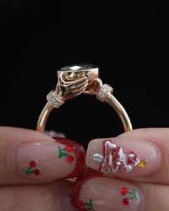 Gold Color Hand Clasp <b>Ring</b> Moissanite Wedding Band Rhodium Plated 925 Silver Unisex Jewelry - Product Image 1