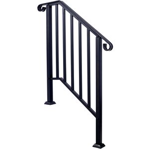 Rampe d'escalier extérieure à 2-3 marches, garde-corps flexible pour porche en fer forgé # 2 dispositifs d'aide pour les escaliers extérieurs - Product Image 2