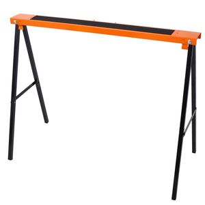 2 Pack Heavy Duty Steel Folding <b>Portable</b> Sawhorses Convenient Handle Fast Open Legs for Garage <b>Work</b> Woodworking <b>Benches</b> - Product Image 4