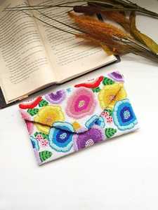 White Pink Floral Beaded Clutch Bag Embroidery Evening Purse <b>Chain</b> <b>Strap</b> Shoulder <b>Handbag</b> Women Party Wedding Glass Bead Wallet - Product Image 3