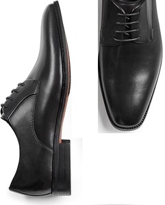 Nuevos Zapatos de Vestir Negros con Cordones de Piel Vacuna, Zapatos de Moda Casuales de Negocios con Suela Suave para Hombre, Zapatos de Cuero PU Transpirables para Fitness - Product Image 4