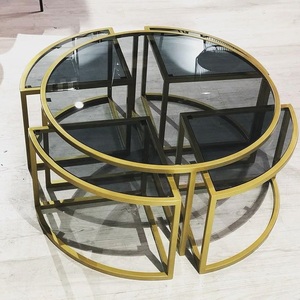Silver metal legs style living room furniture round modern Decorative Home Decor Modern Metal Side <b>Table</b> - Product Image 1