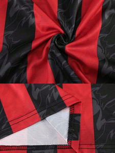 Men's <b>Red</b> Black <b>Striped</b> Soccer Jersey Crew Neck Short Sleeve Moisture Wicking Regular Fit All Seasons Sublimated Print - Product Image 3