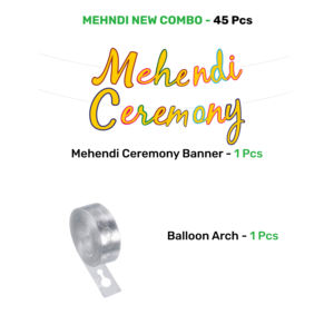 Kit Combinado Verde Brillante para la Ceremonia Mehndi |   45 globos amarillos y verdes y cortinas de papel de aluminio |   Bandera con Brillo para Mehndi - Product Image 2