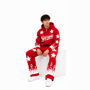 Ensemble de survêtement unisexe en coton 100 % personnalisé avec impression OEM pour homme, comprenant un pantalon de jogging et un sweat à capuche - Product Image 4