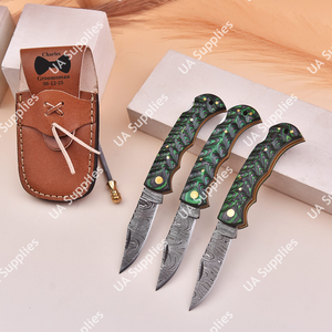 มีดพับเหล็กดามัสกัสออกแบบเองได้ คมกริบระดับมืออาชีพ มีดพกพาอเนกประสงค์ EDC รองรับ OEM/ODM ขายส่ง - Product Image 4