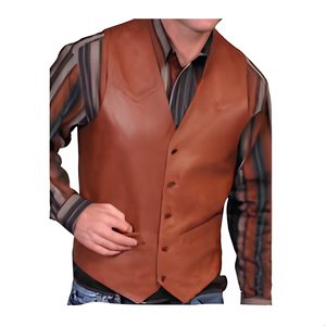 Men's Biker Vest Motorcycle Genuine Leather Breathable Protective Reflective Heated Cooling Perforated Mesh <b>Back</b> <b>Protector</b> - Product Image 2