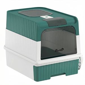 Lettiera Intelligente per Gatti Teal con Ingresso Frontale e Uscita Superiore, Copertura e Cassetto per Facile Pulizia, Adatta anche per Cani - Product Image 1