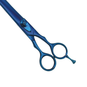 Professional High Quality Blue Titanium Coated Hair Scissors Stainless Steel Straight Blade Barber Cutting <b>Shears</b> Salon Grooming - Product Image 5