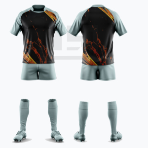 Ensemble de rugby imprimé haut de gamme, respirant, antibactérien, coupe-vent, maillot et short en tissu performant pour les séances d'entraînement quotidiennes - Product Image 6