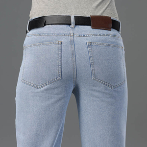 Jeans slim personnalisés en gros pour homme – Denim bleu de haute qualité, populaire, délavé - Product Image 6