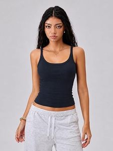 Top Corto de Punto para Mujer, Sin Mangas, Cuello Redondo, Color Sólido, Informal, Verano, Transpirable, Spandex, Poliéster, Corte Regular - Product Image 3