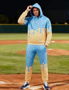 Conjunto de 2 piezas de sudadera con capucha y pantalones deportivos estilo Ice Cream Hoodie, conjunto informal de sudadera con capucha y pantalones deportivos. - Product Image 3