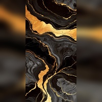 Carrelage mural en céramique de style Marquina noir et or moderne de qualité supérieure, finition intérieure élégante, non émaillé, type brique réfractaire, 300x600mm, épaisseur 8mm, pour hall, vente en gros