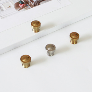 Cheap Price Contemporary Zinc Alloy Round Cabinet Knob Satin Brass Furniture <b>Pull</b> Handle for Kitchen Bath Wardrobe Nightstands - Product Image 2