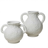 Ensemble de vases en céramique mate transparente beige avec découpe creuse, récipients sculpturaux abstraits, décoration moderne pour table de maison