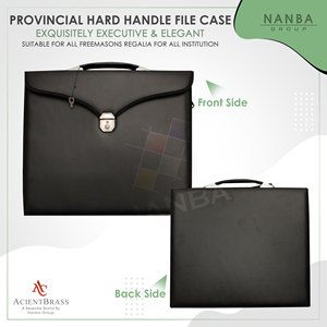 Estuche para Archivos Masónico Provincial, Forma Cuadrada, Imitación Piel, con Asa Resistente |   Bolsa de Transporte para Portafolio de Arte, Negra, Alta Calidad - Product Image 2